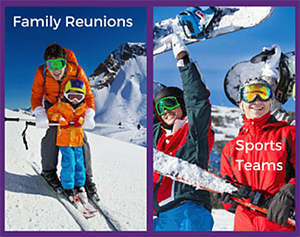 family reunion group packages and sports team packages
